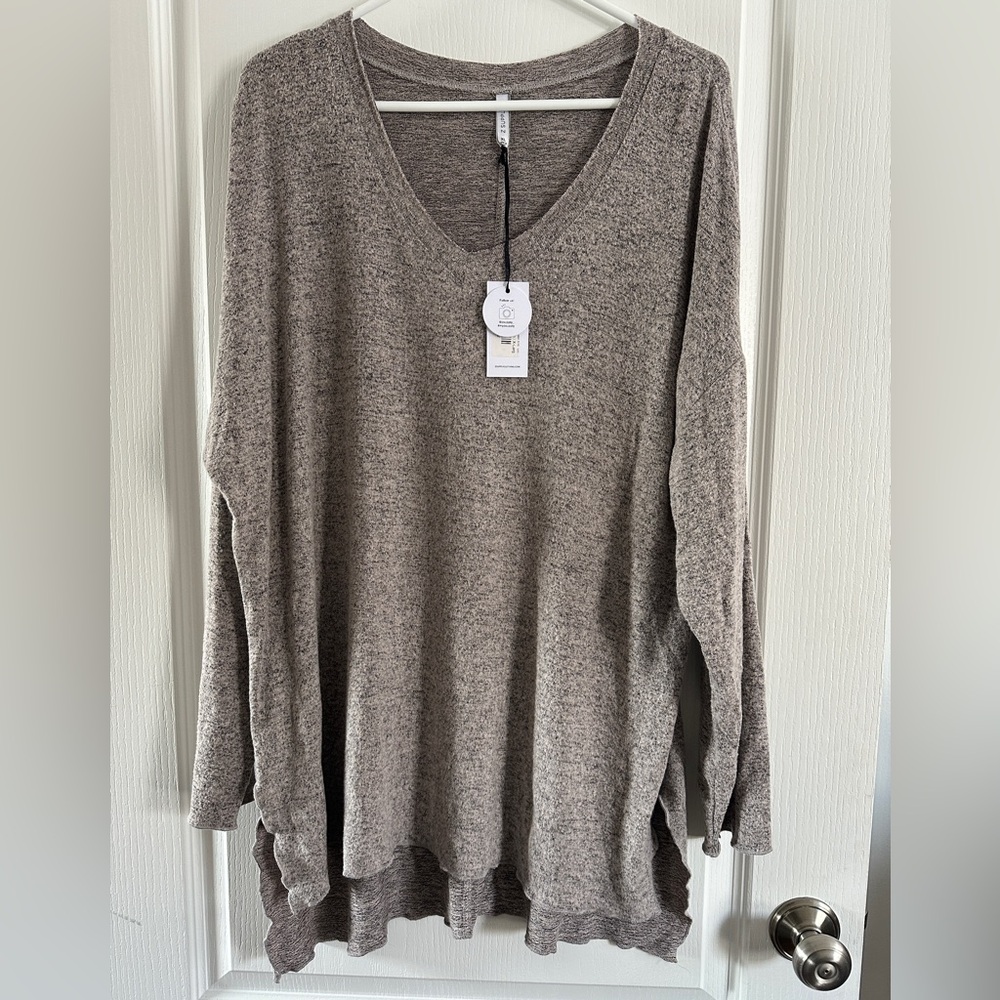Z Supply Women's Long Sleeve Brown (mushroom) Tunic - XL